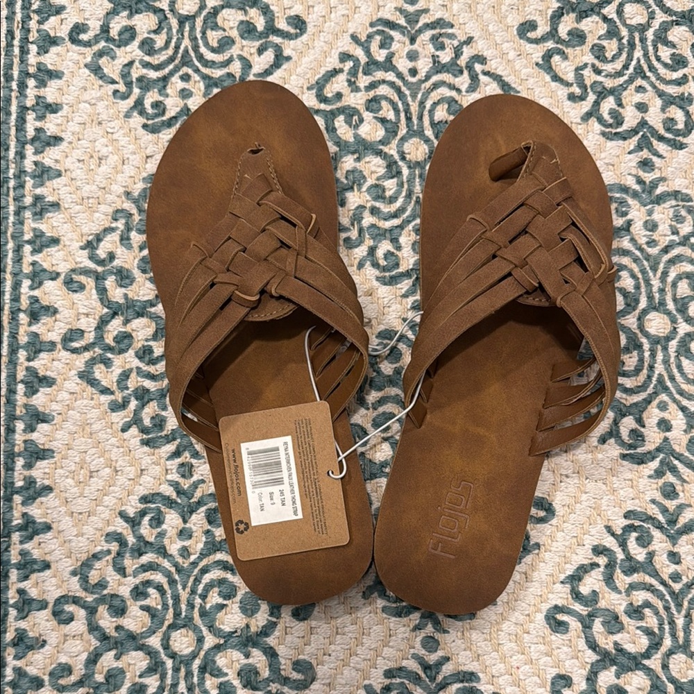 Flojos Brown Casual Sandals with Braided Detail